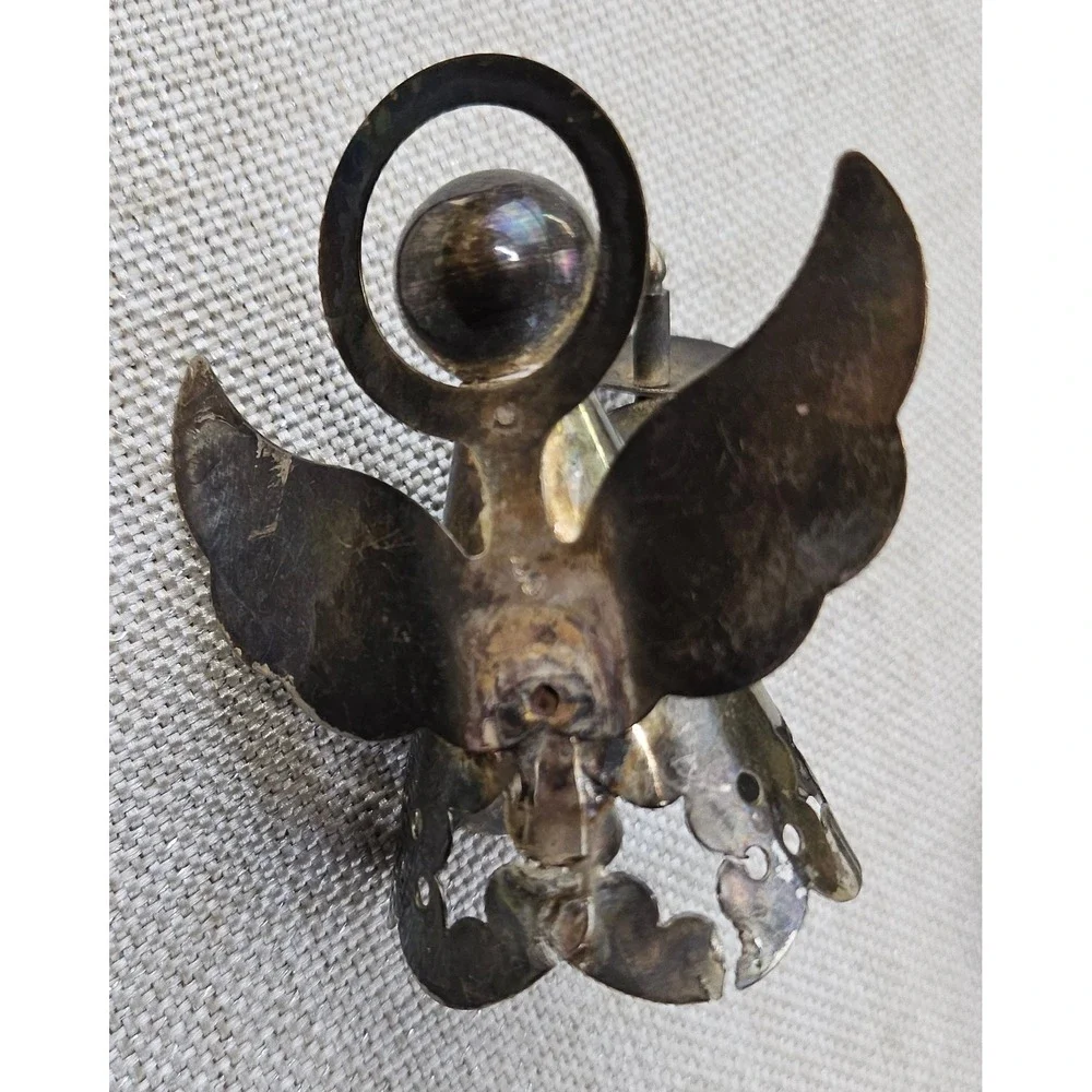 Angel Napkin Rings Set of 6 Silver Tone Vintage Trumpeting Holiday Christmas